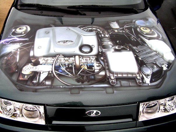 Аэрография - Мотор ВАЗ-2110.jpg